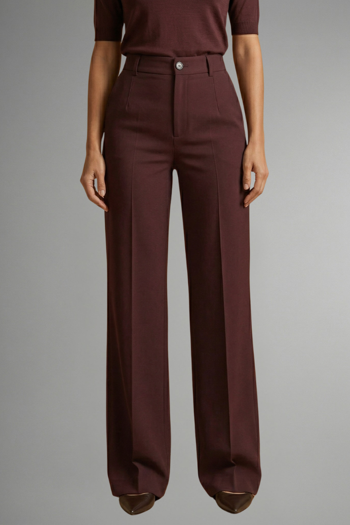 Marcely | Women’s Trousers With High Waist And Straight Leg