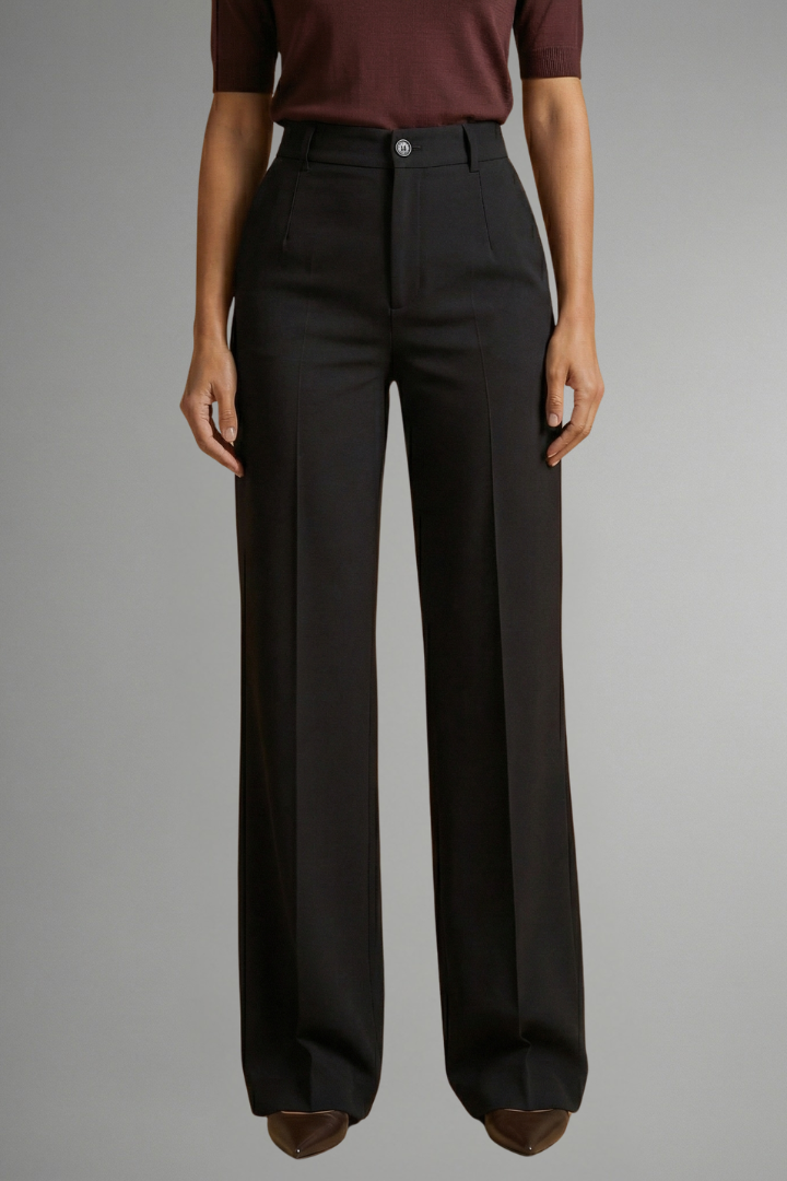 Marcely | Women’s Trousers With High Waist And Straight Leg