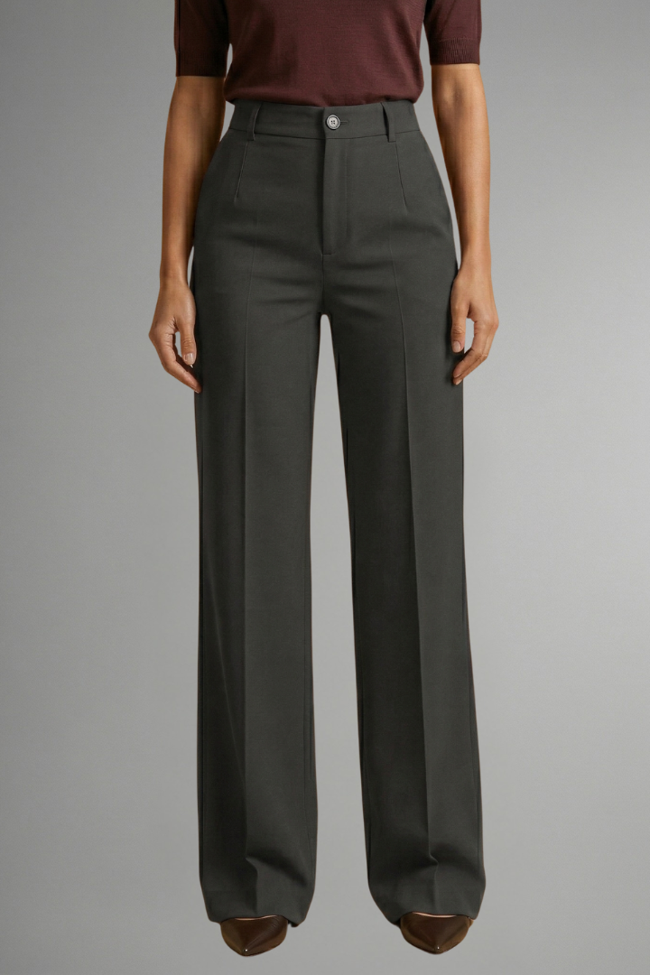Marcely | Women’s Trousers With High Waist And Straight Leg