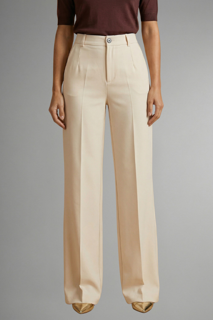 Marcely | Women’s Trousers With High Waist And Straight Leg