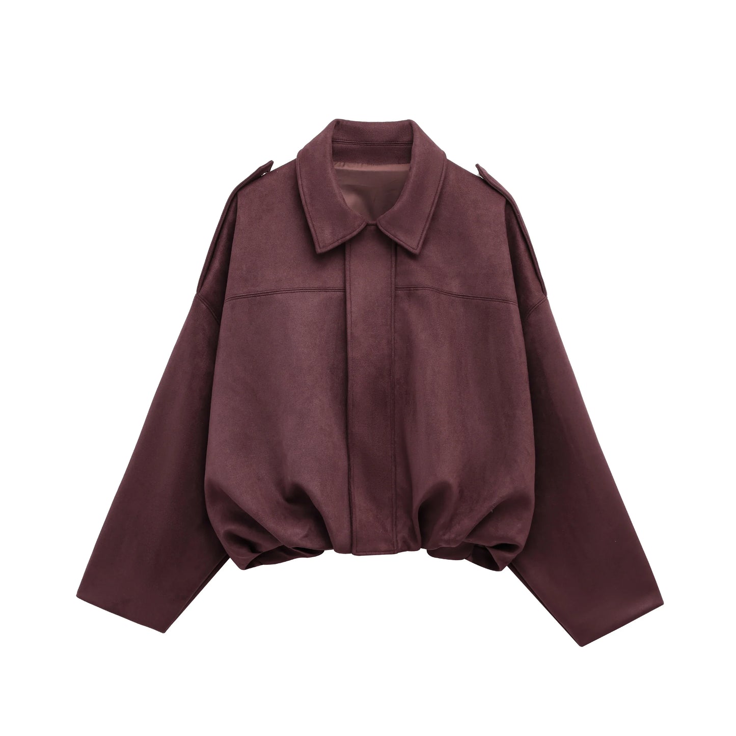 Women's Suede Bomber Jacket in Brown and Green – Casual Vintage Motorcycle Coat with Zipper Closure 11