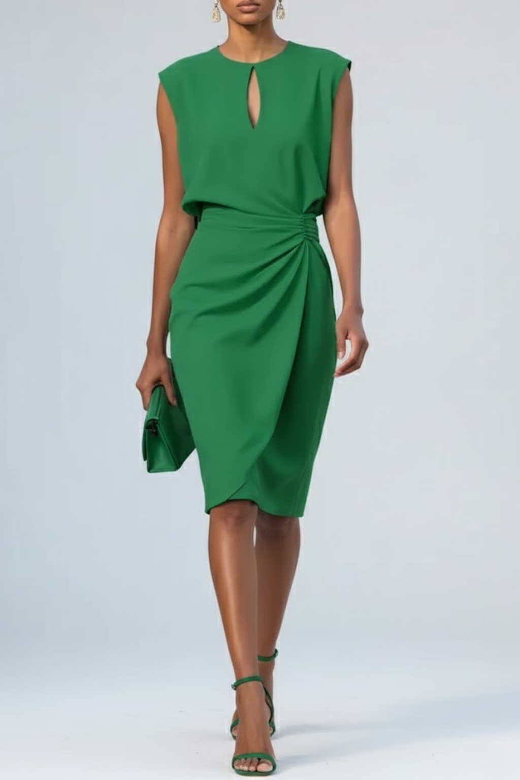 Bozhena | Midi Dress with Keyhole Neckline