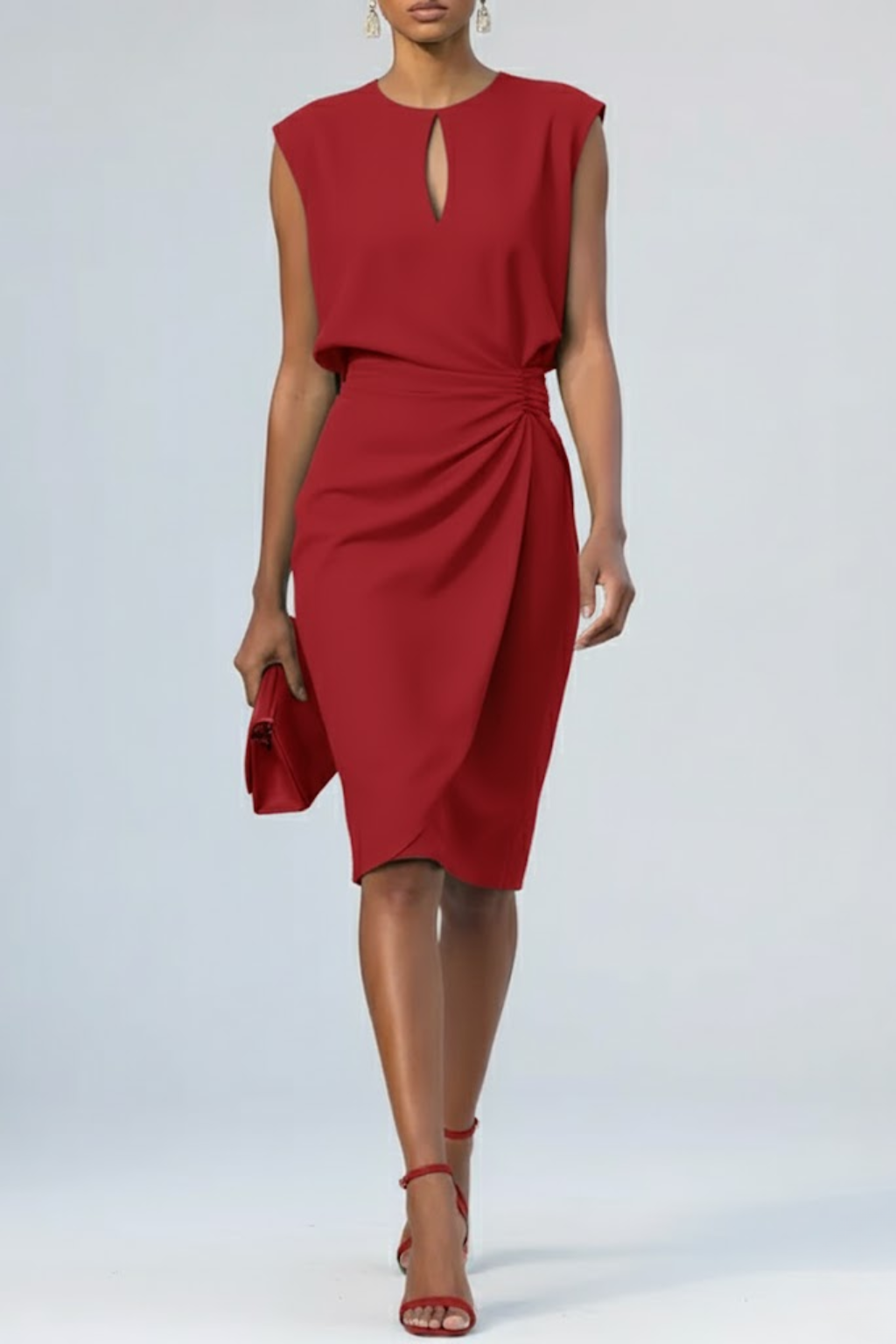 Bozhena | Midi Dress with Keyhole Neckline