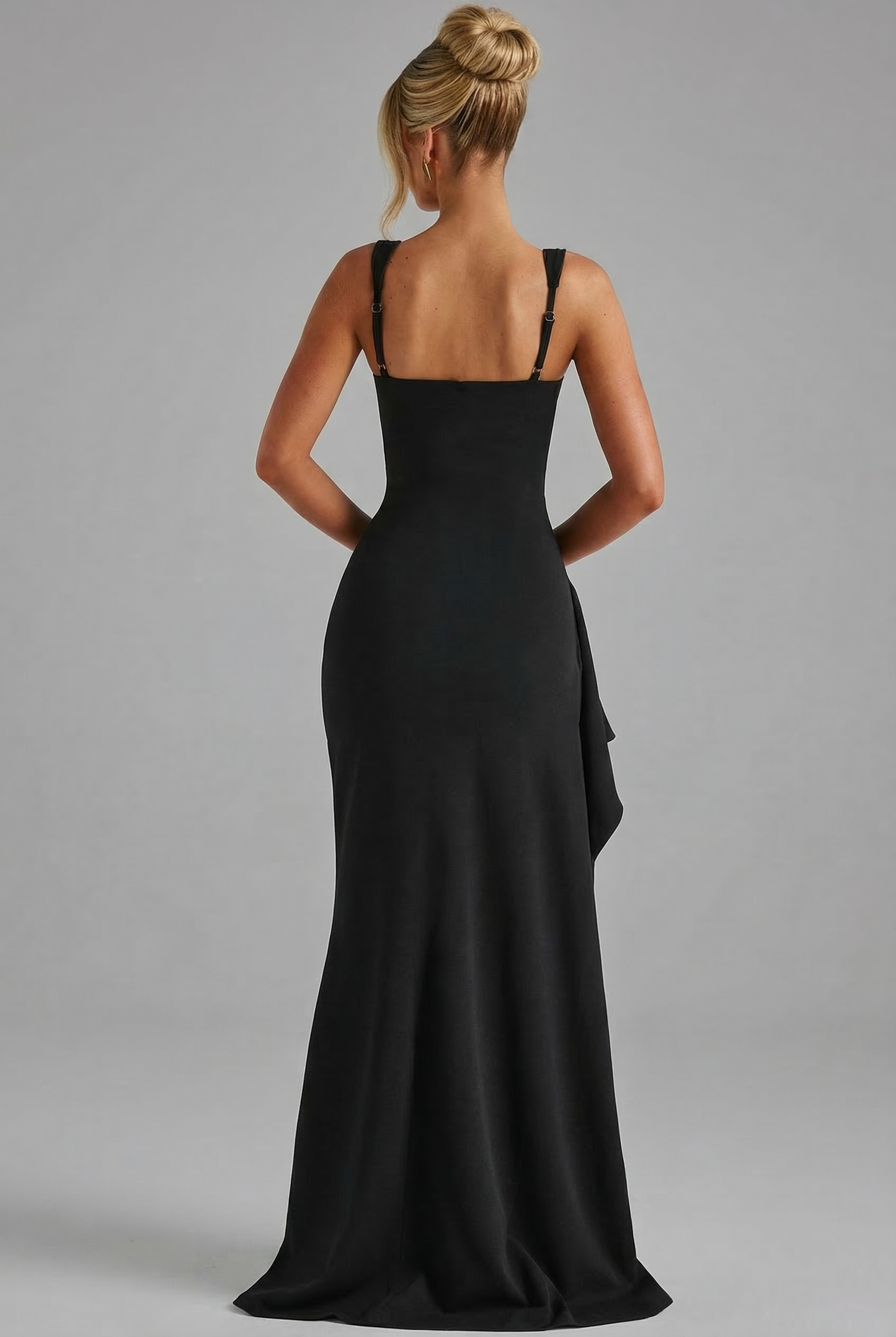 Dani | Women’s Elegant Bodycon Slip Maxi Dress with Leg Split and Open Back