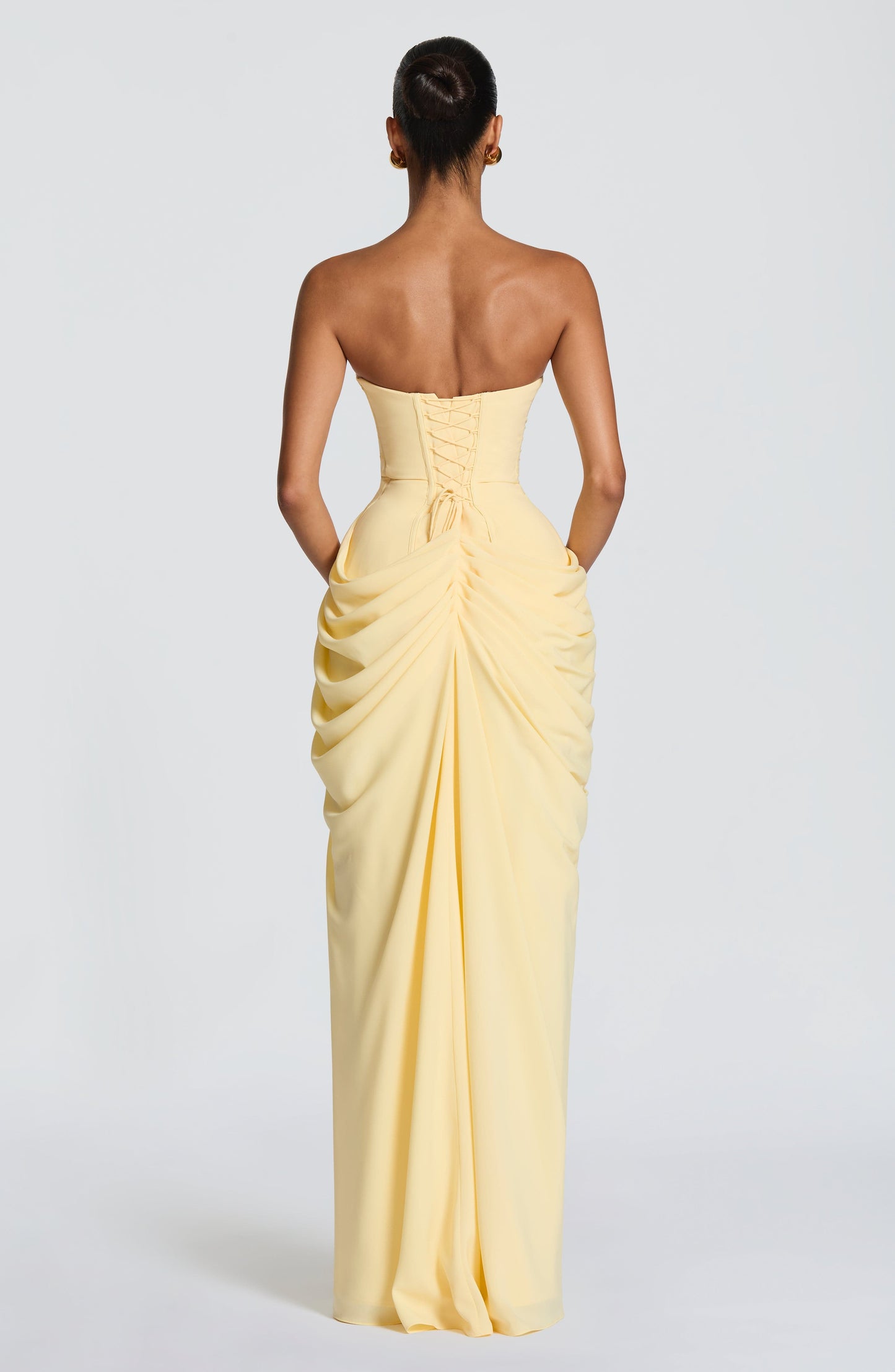 Cyra | Lemon Strapless Maxi Dress
