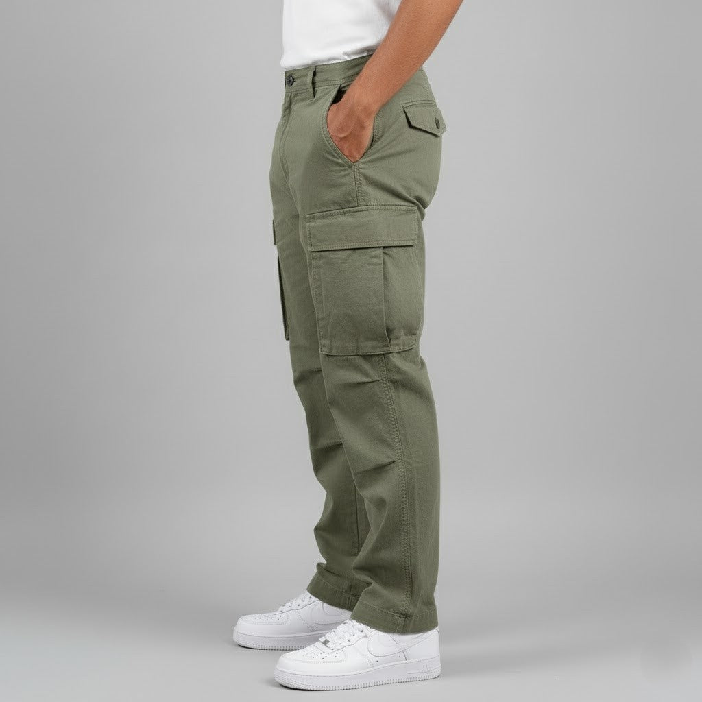 Benjamin | Men’s Relaxed Fit Cargo Pants With Side Pockets Streetwear
