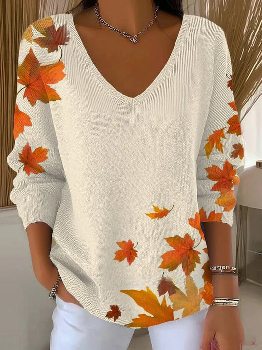 Almond – Colourful V Neck Jumper