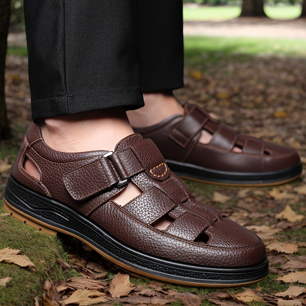 Friedrich | Men's Leather Summer Sandals, Breathable And Comfortable.