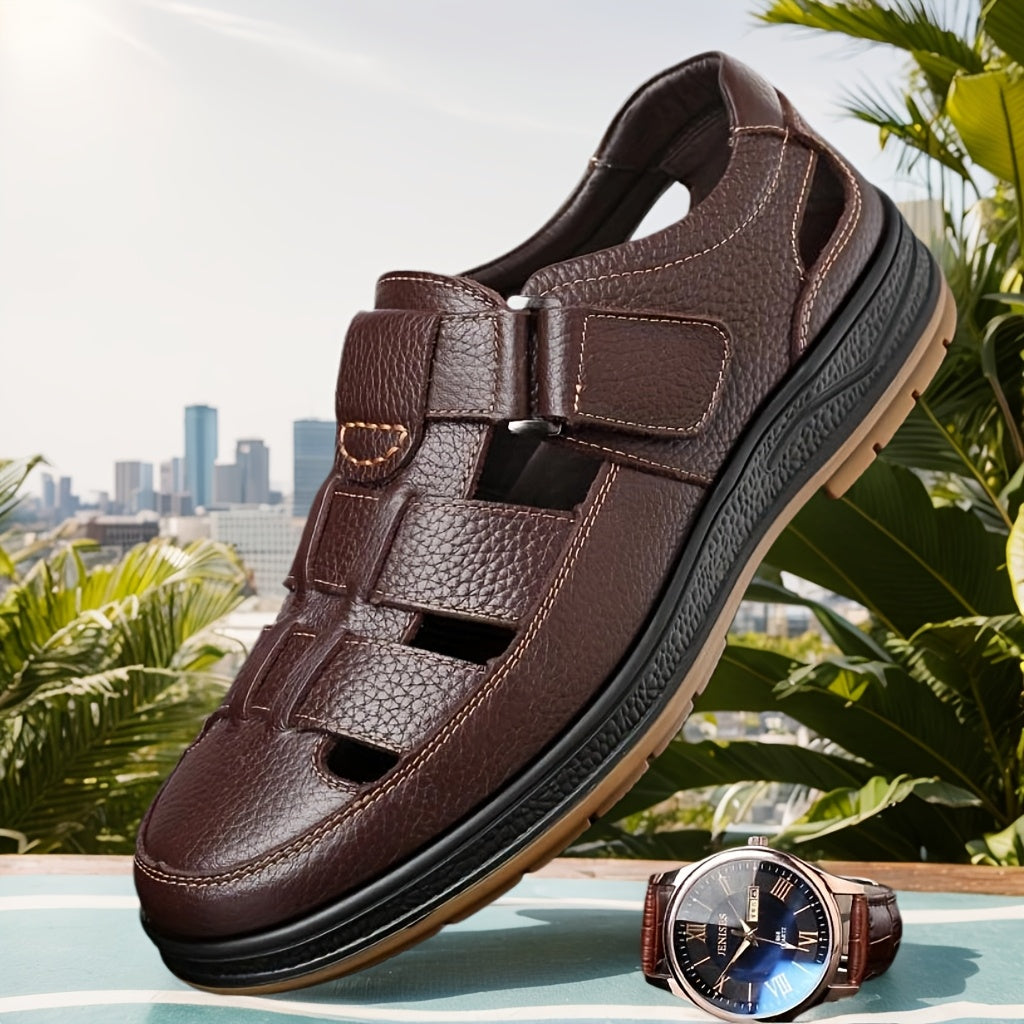 Friedrich | Men's Leather Summer Sandals, Breathable And Comfortable.
