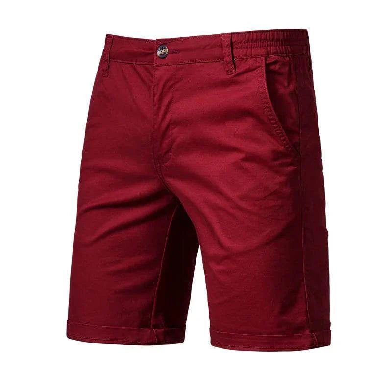 Wine red slim fit GolfThing tailored golf shorts with straight leg design