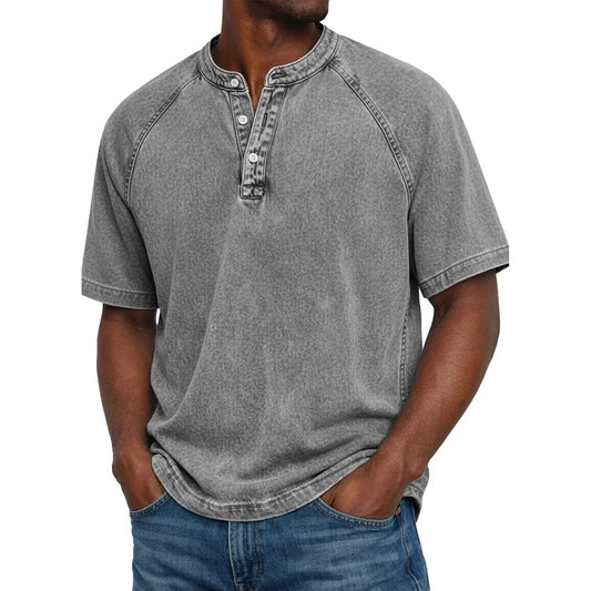 Theo | Vintage Raglan Henley T Shirt