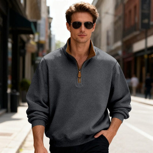 Harrison | Textured Quarter Zip Pullover