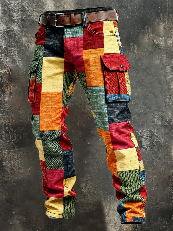 Evan | Mens Patchwork Cargo Pants