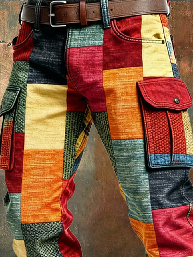 Evan | Mens Patchwork Cargo Pants