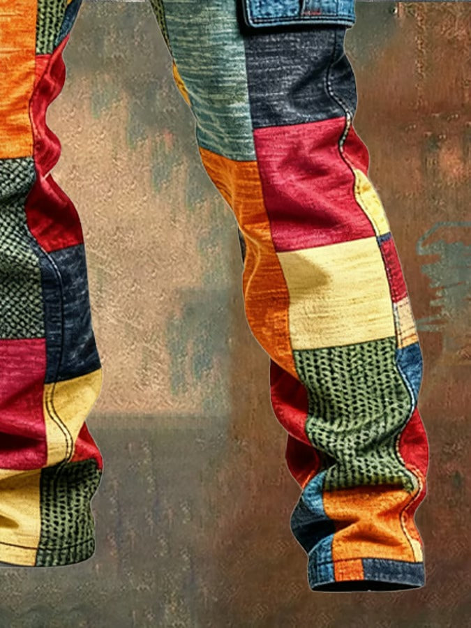 Evan | Mens Patchwork Cargo Pants