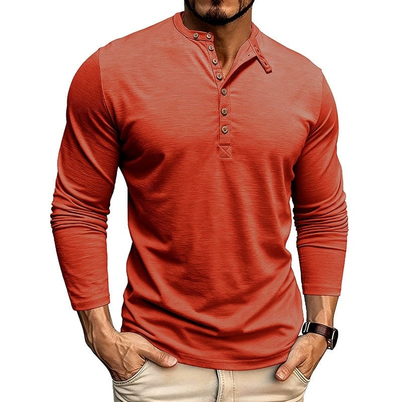 Adrien | Long Sleeve Buttoned Collar T Shirt For Men