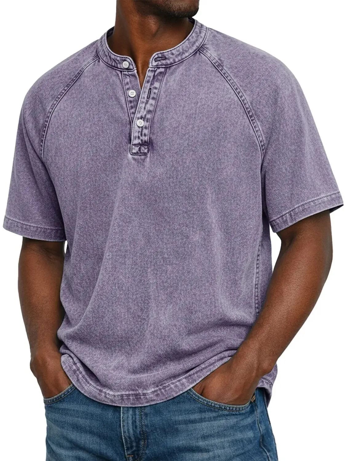 Theo | Vintage Raglan Henley T Shirt