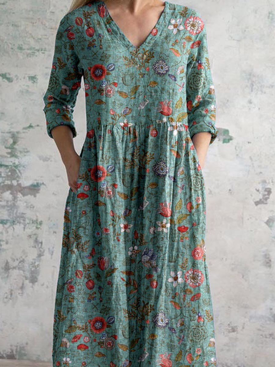 Yasmin - Elegant Floral Print Dress