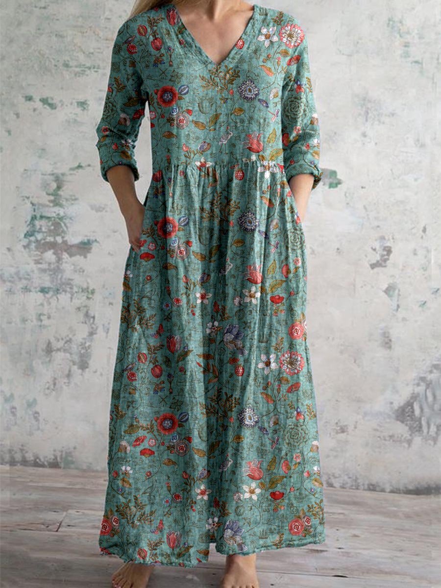 Yasmin - Elegant Floral Print Dress