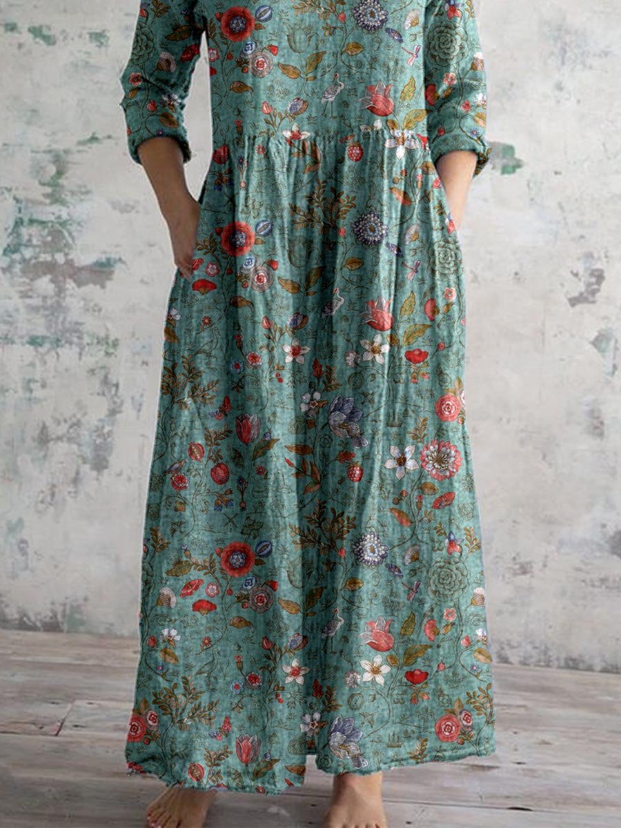 Yasmin - Elegant Floral Print Dress