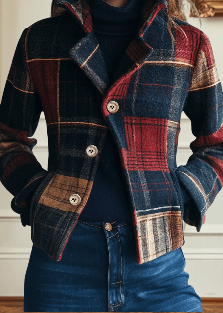 Natalie | Classic Plaid Wool Jacket