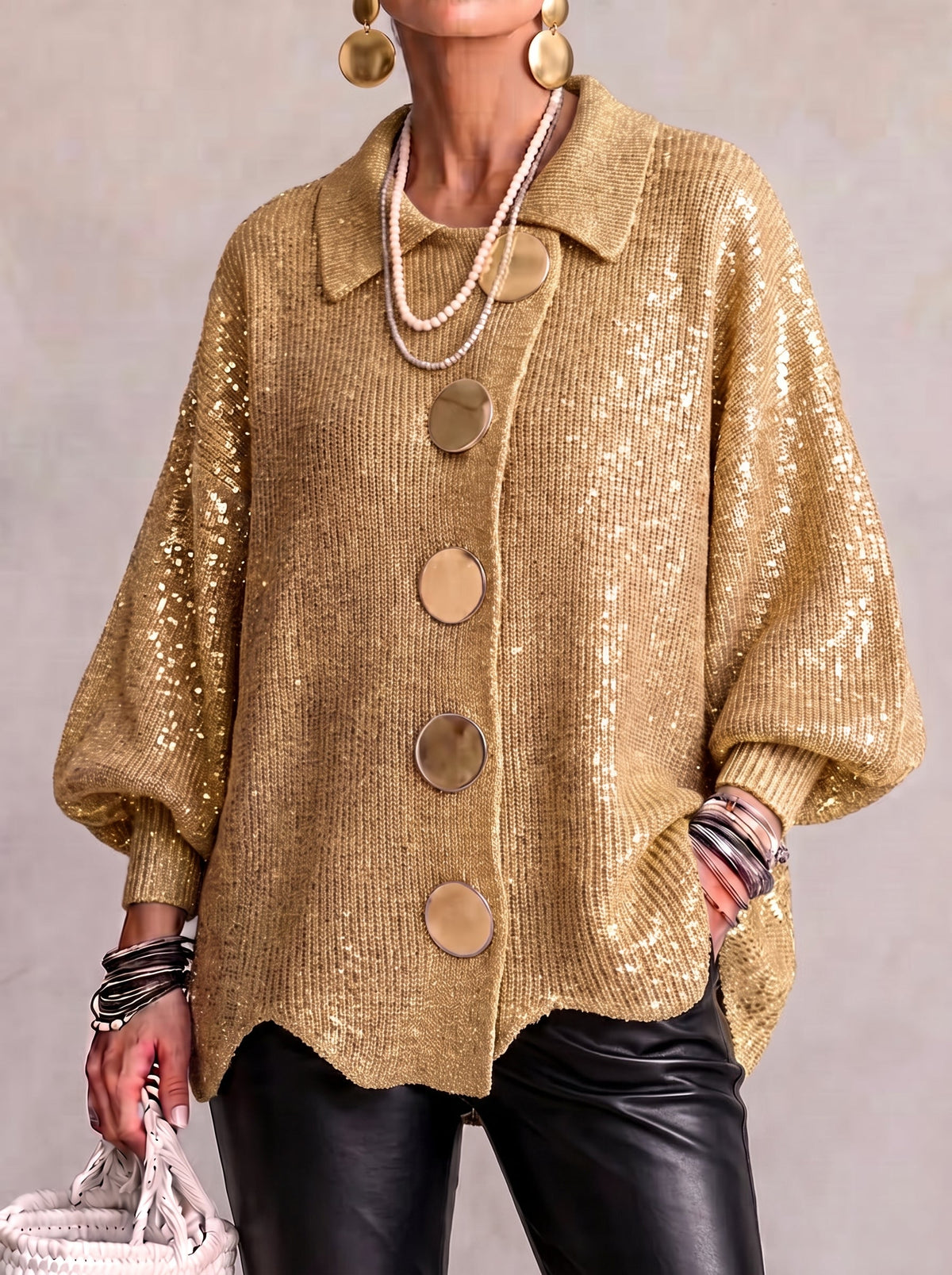 Daphne | Women's Oversized Collared Cardigan - Elegant Style & Cozy Comfort
