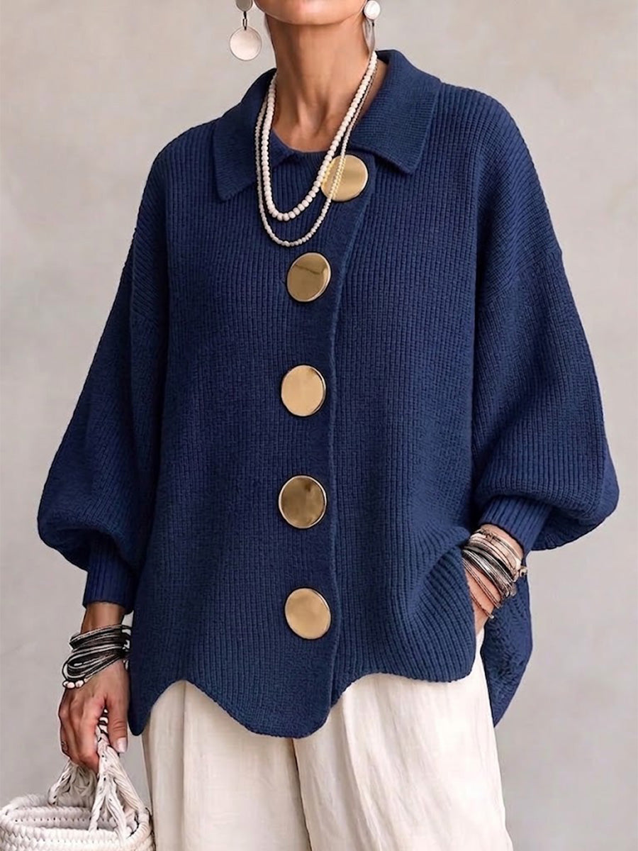 Daphne | Women's Oversized Collared Cardigan - Elegant Style & Cozy Comfort