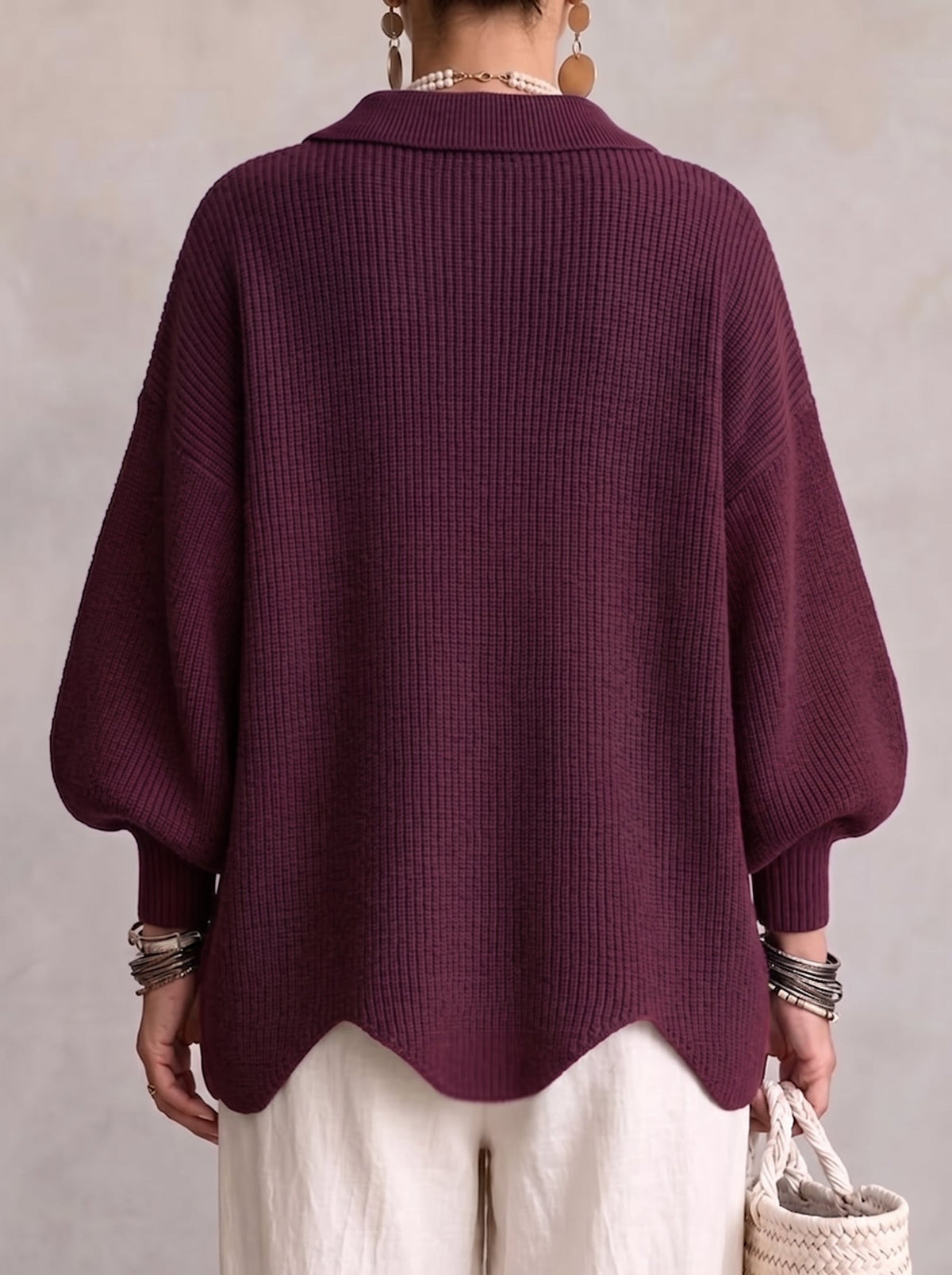 Daphne | Women's Oversized Collared Cardigan - Elegant Style & Cozy Comfort