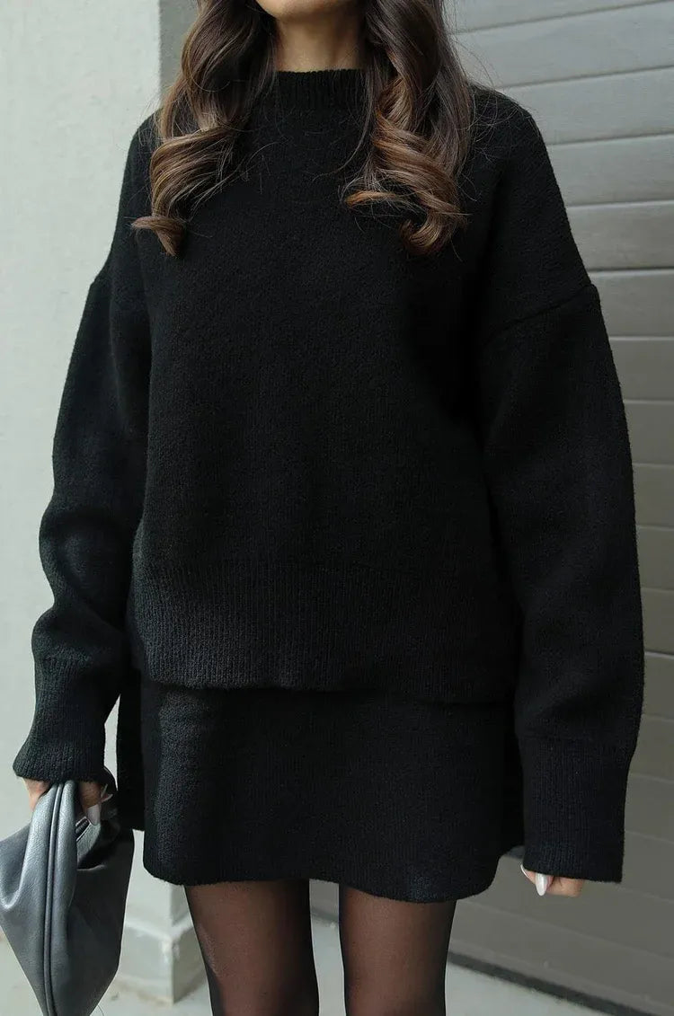 Helena - Knitted Skirt Suit (Top + Skirt)