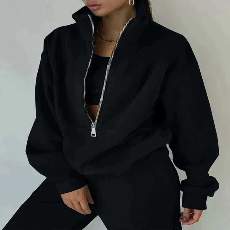 Alina | Two Piece Half Zip Tracksuit Set For Women