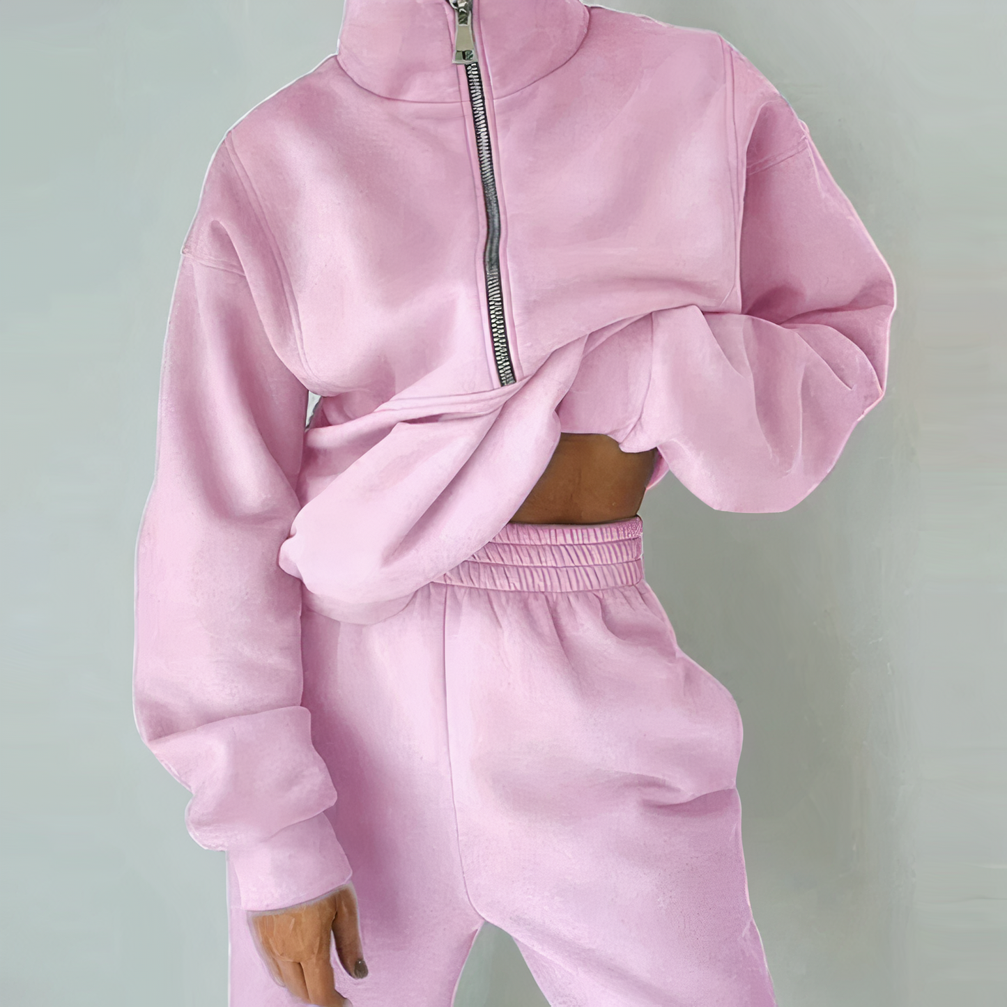 Alina | Two Piece Half Zip Tracksuit Set For Women