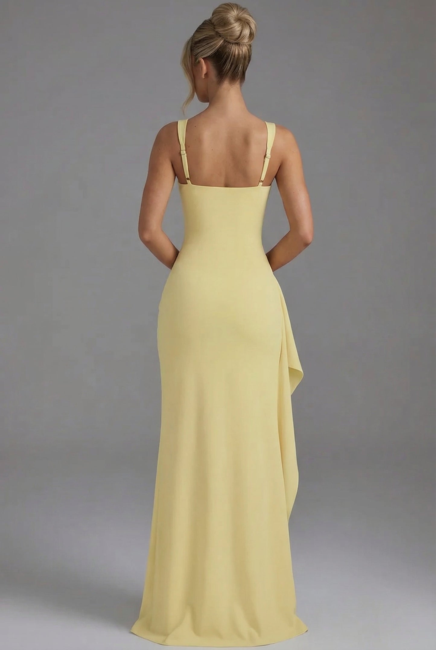 Dani | Women’s Elegant Bodycon Slip Maxi Dress with Leg Split and Open Back