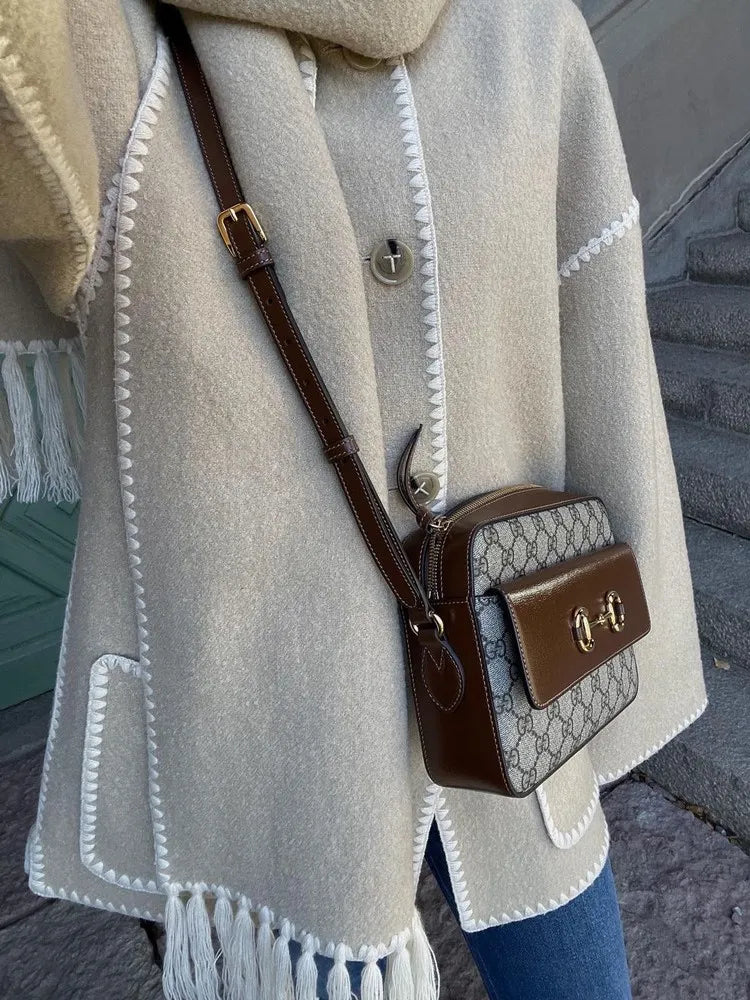 Leslie | Contrast Jacket With Scarf Edge