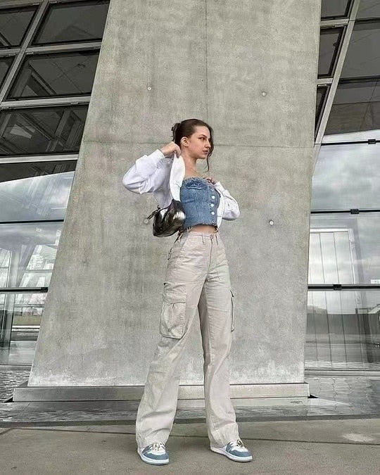 Melody Straight Fit Cargo Trousers