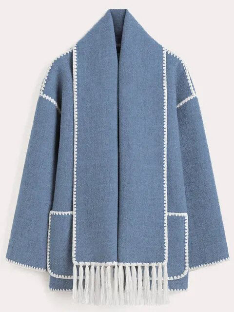 Leslie | Contrast Jacket With Scarf Edge